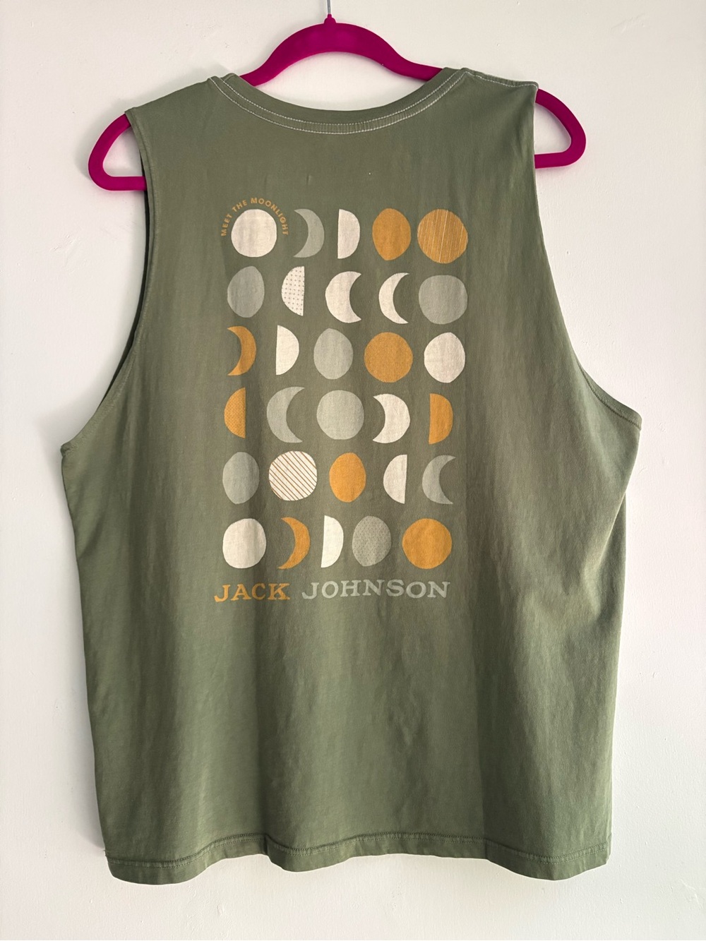 Jack Johnson Meet The Moonlight Moon Phases Unisex tank top• large• olive green🔥